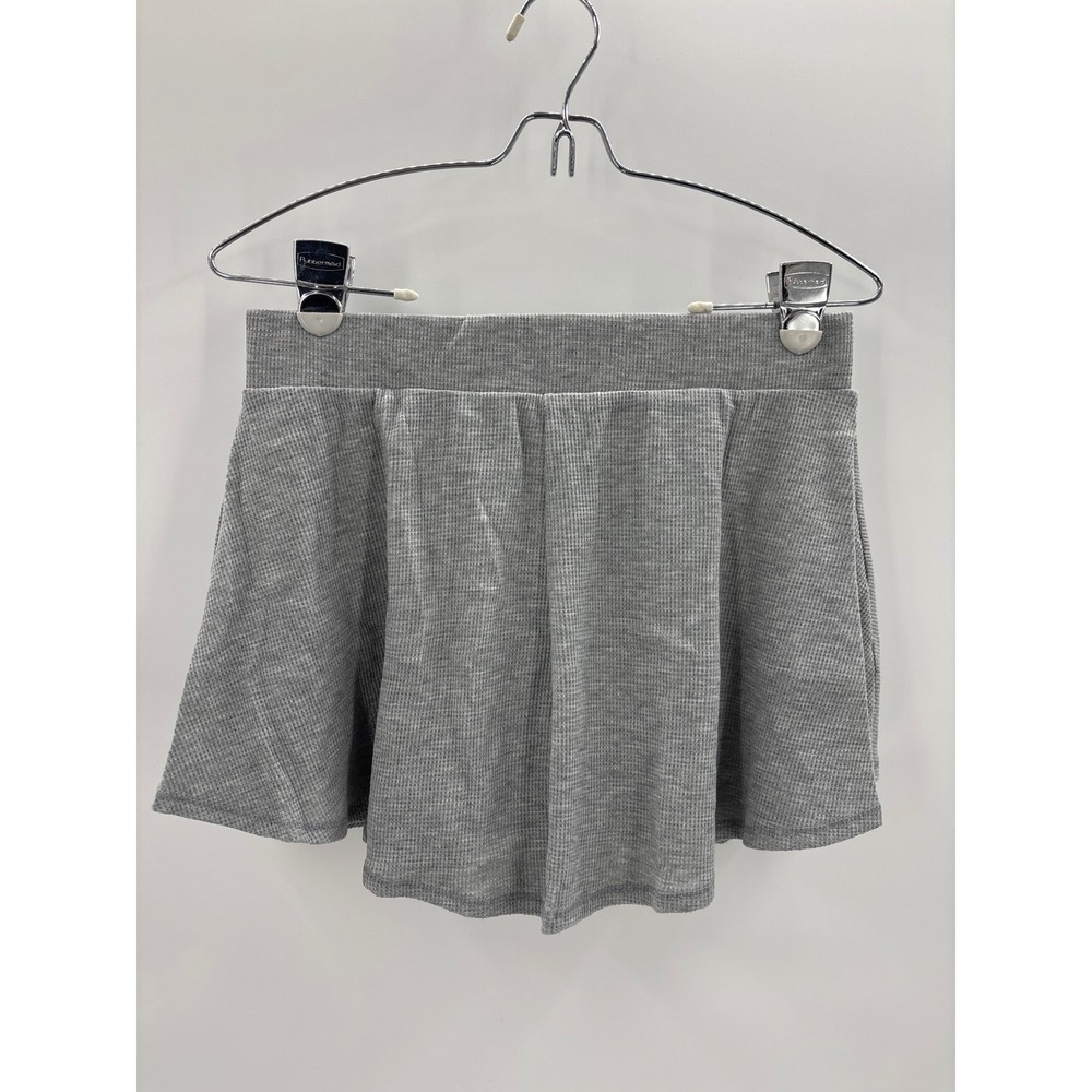 Lulus Expert Chiller Heather Grey Waffle Knit Lounge Shorts Skort Look Size M - Picture 7 of 10